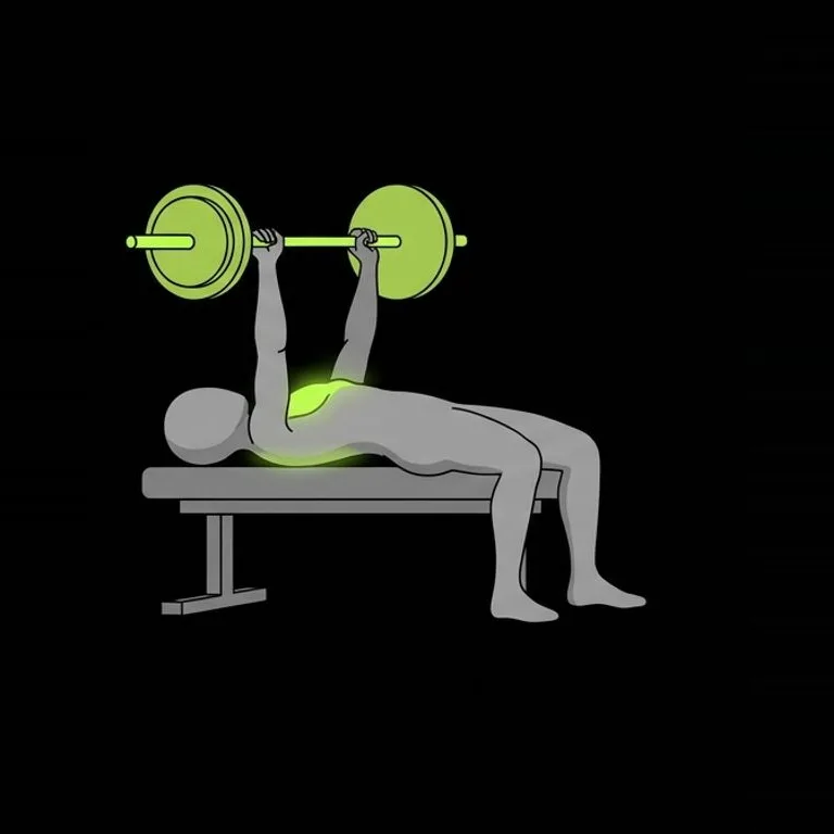 Bench press, step 3 of 3: press up and squeeze