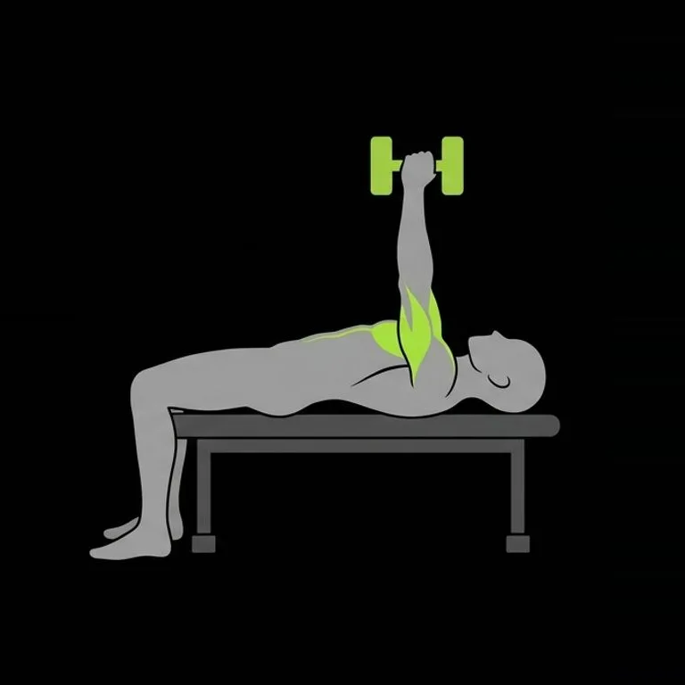 Dumbbell bench press, step 3 of 3: press up and squeeze