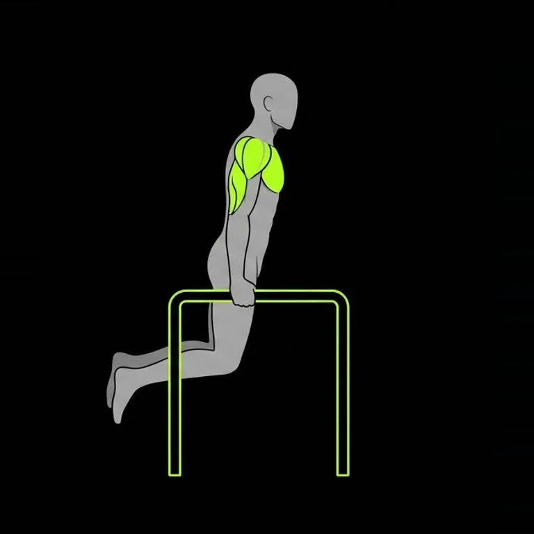 Dip, step 3 of 3: press up and squeeze
