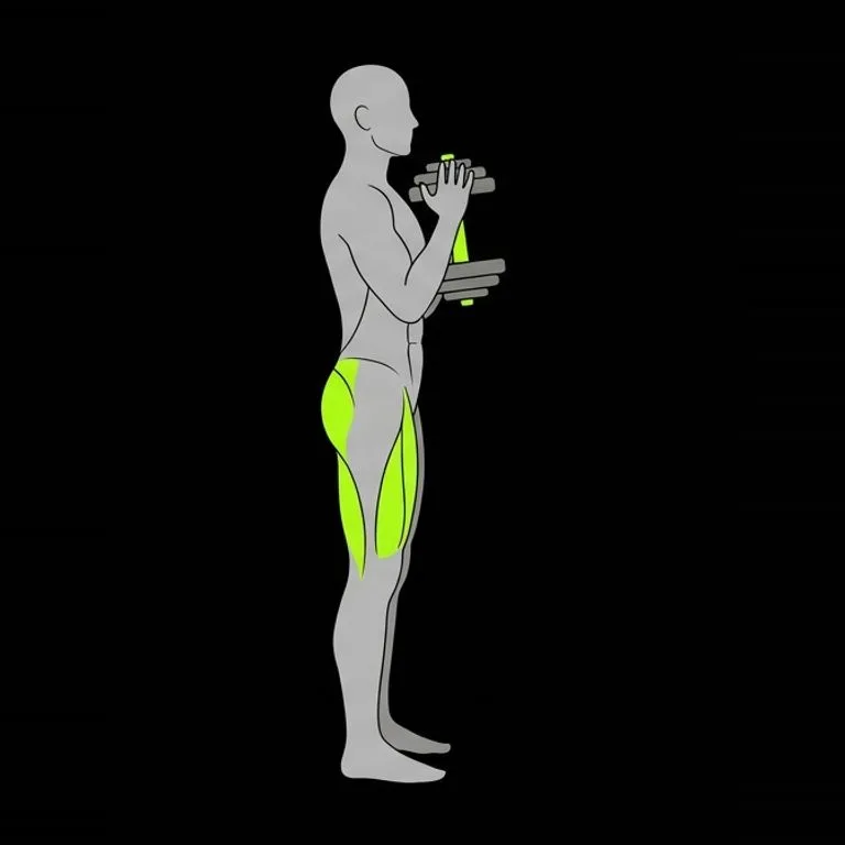 Goblet squat, step 3 of 3: drive up through mid-foot