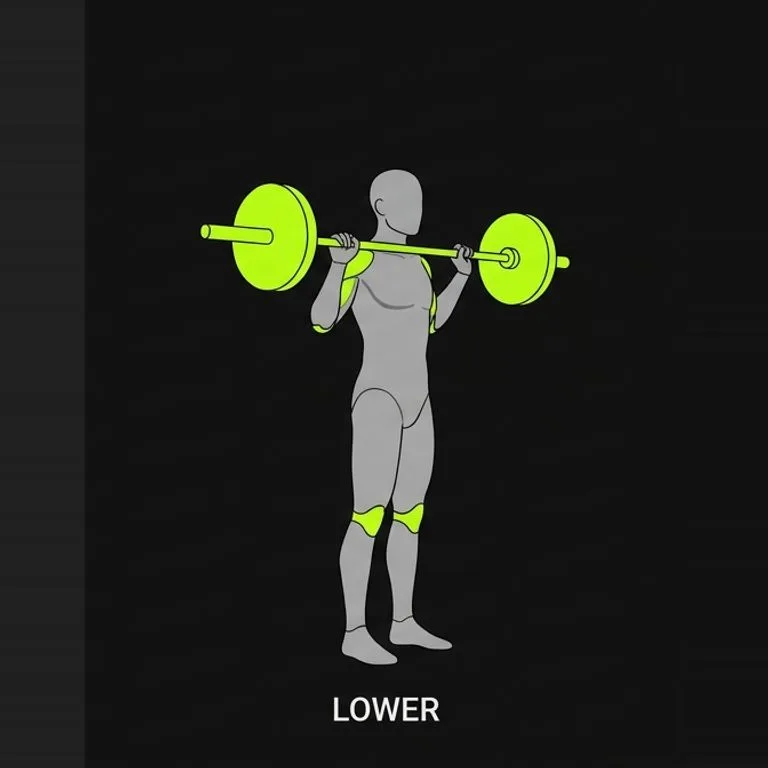 Overhead press, step 3 of 3: lower under control to the start