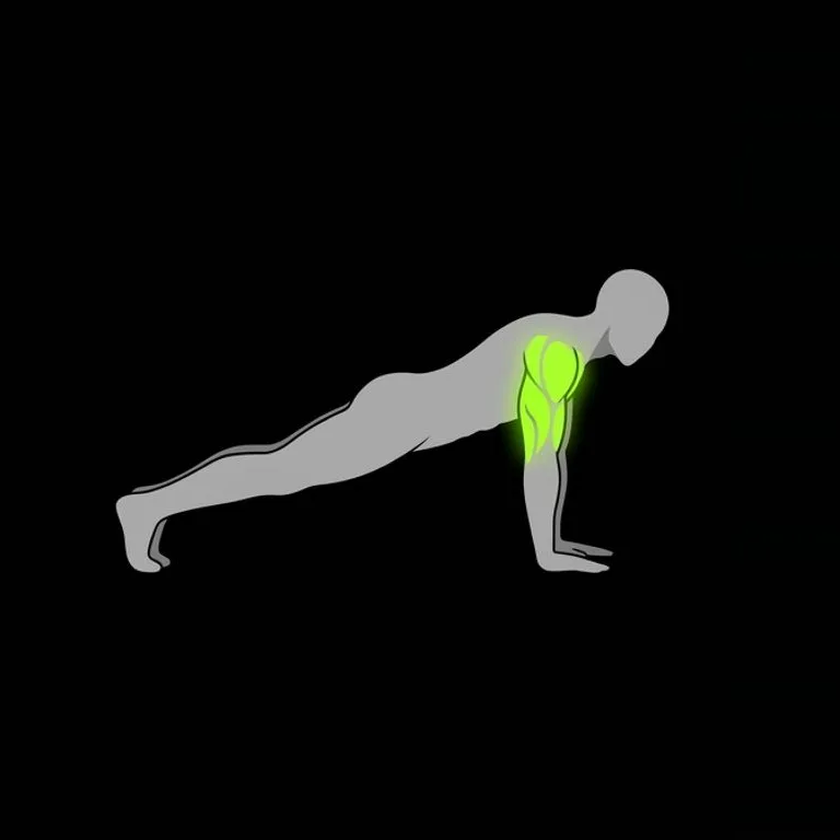 Push-up, step 3 of 3: press up and squeeze